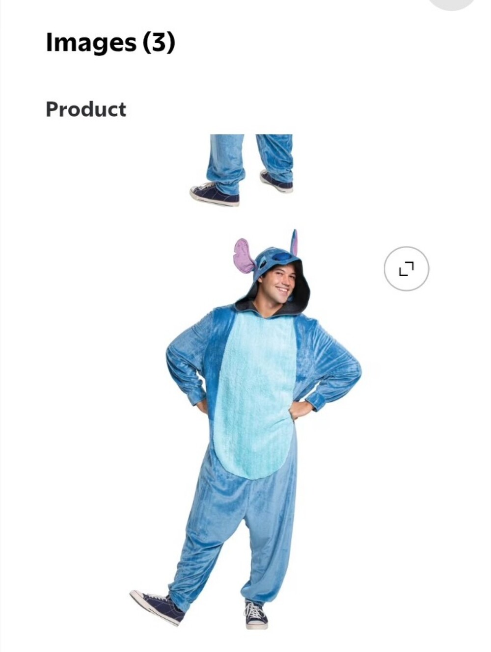Blue Stitch-Style Adult Onesie Costume - Plush Character Hoodie